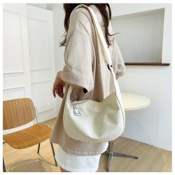 Casual Canvas Solid Large Shoulder Bags