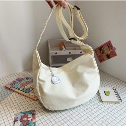 Casual Canvas Solid Large Shoulder Bags