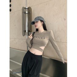  Spice Girl Round Ncek Letter Hollowed Out T-Shirt