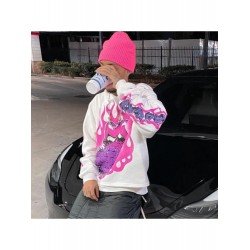 Printed Hooded Collar Loose Men Hoodies Tops Printed Hooded Collar Loose Men Hoodies Tops