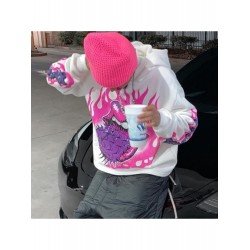 Printed Hooded Collar Loose Men Hoodies Tops Printed Hooded Collar Loose Men Hoodies Tops