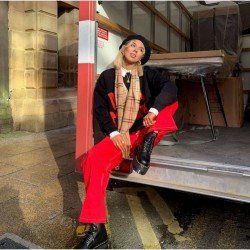  Street Red Fashion High Waist Straight Jeans