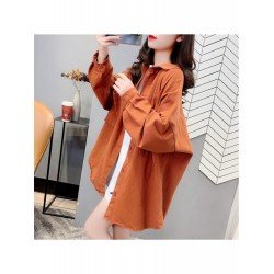  2024 Fall Pure Color Mid-Length Shirt