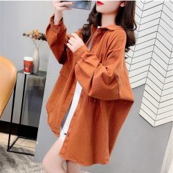  2024 Fall Pure Color Mid-Length Shirt