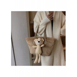 Cute Bear Plush Pure Color Large Capacity Bag  Cute Bear Plush Pure Color Large Capacity Bag