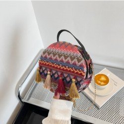 National Style Tassel Straw Chain Shoulder Bags