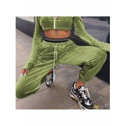 Street Sports Cropped Top And Trouser Sets For Women Street Sports Cropped Top And Trouser Sets For Women