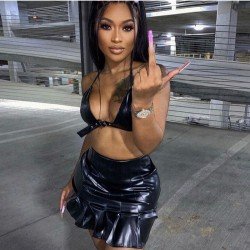  Sexy Halter Backless Top And Skirt Sets