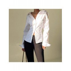 New Simple White Long Sleeve Blouse For Ladies New Simple White Long Sleeve Blouse For Ladies