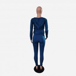 Women's Leisure Sports Pure Color Zipper Hooded Suit  Women's Leisure Sports Pure Color Zipper Hooded Suit