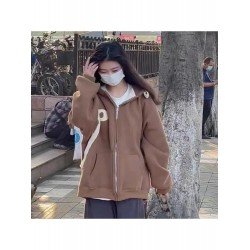 College Style Loose Letter Hooded Coats  College Style Loose Letter Hooded Coats
