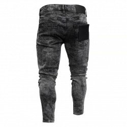  Fashion Pure Color Ripped Men's Denim Jeans