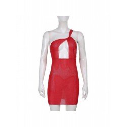Sexy Club One Shoulder Red Cut Out Mini Dress Sexy Club One Shoulder Red Cut Out Mini Dress