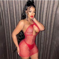 Sexy Club One Shoulder Red Cut Out Mini Dress