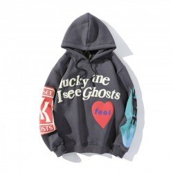 Graffiti Heart Printed Hoodies Tops For Women