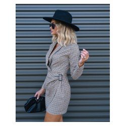 Plaid Ladies Long Sleeve Short Dress Plaid Ladies Long Sleeve Short Dress