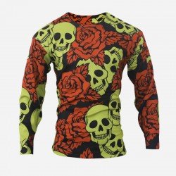 Casual Round Neck Skull Printing Men's Knitted Pullover  Casual Round Neck Skull Printing Men's Knitted Pullover