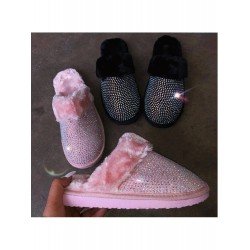 House Wear Rhinestone Spring Slide Slippers House Wear Rhinestone Spring Slide Slippers