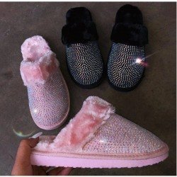 House Wear Rhinestone Spring Slide Slippers