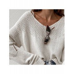 Cozy Solid V Neck Sweaters For Women