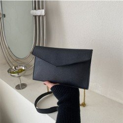 Chic PU Solid Color Chain Envelope Bag