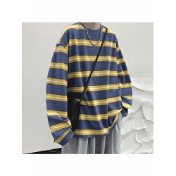 Fashion Casual Striped Long Sleeve Tee For Men Fashion Casual Striped Long Sleeve Tee For Men