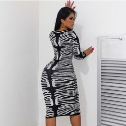  2024 Fall Contrast Color Tight Women's Dress