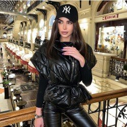  Casual Pure Color Rhombus Lattice Women's Down Coats