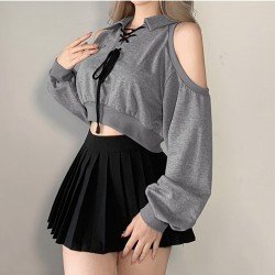 Pure Color Bandage Women's Short Sweater