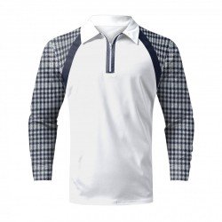 Plaid White Men Polo Shirts For Fall
