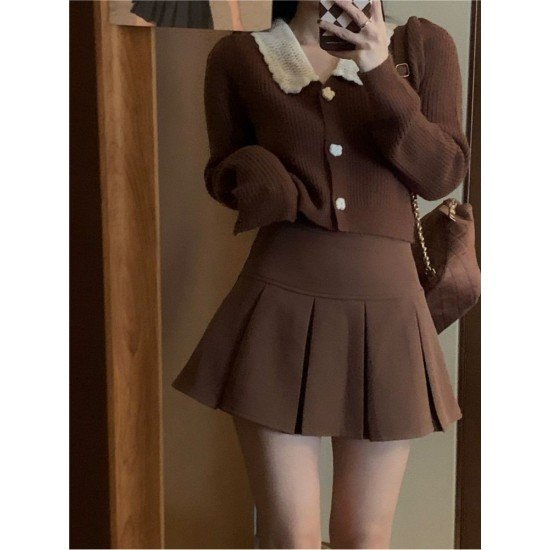  2024 Pure Color Women's Pleated Skirt
