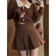  2024 Pure Color Women's Pleated Skirt