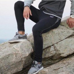 Sports Black Drawstring Men Pencil Pant Trousers
