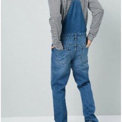 Pockets Blue Denim Overall For Men