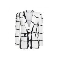  Fashion Puff Shoulder Women's Long Sleeve Suit Jacket