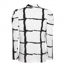  Fashion Puff Shoulder Women's Long Sleeve Suit Jacket