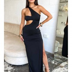  Sexy Split Hem Backless Hollowed Out Long Dress