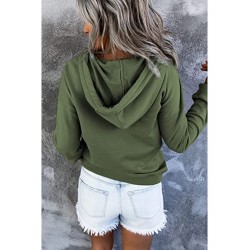  Casual Loose Hooded Pure Color Women's Sweater