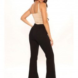 Simple Black Flare Jean Pants