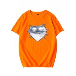 Heart Graphic Summer Couple T Shirts