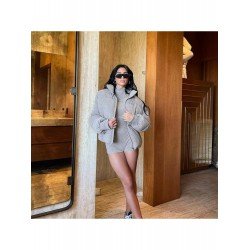 Winter Ladies Solid Zip Pockets Coats Winter Ladies Solid Zip Pockets Coats