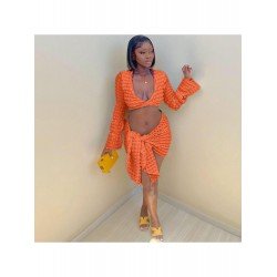 Bubble Cloth Pure Color Women's Skirt Set  Bubble Cloth Pure Color Women's Skirt Set