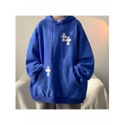 Fall Men's Casual Cross Printing Hooded Sweater  Fall Men's Casual Cross Printing Hooded Sweater