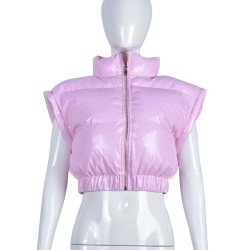 PU Vest Outerwear Down Coats For Women PU Vest Outerwear Down Coats For Women