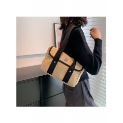 Shopping Contrast Color Canvas Large Shoulder Bags Shopping Contrast Color Canvas Large Shoulder Bags