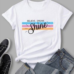 Easy Matching Simple Graphic T Shirts For Women
