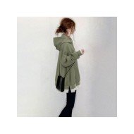  2024 Autumn Hooded Pure Color Women's Casual Sweater