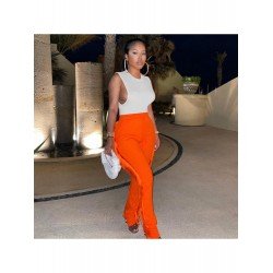 Tassel Elastic Waist Solid Women Trouser Pants Tassel Elastic Waist Solid Women Trouser Pants
