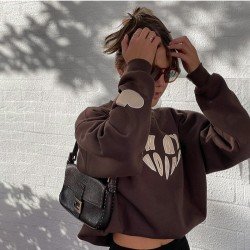 Vintage Heart Pattern Ladies Sweatshirts