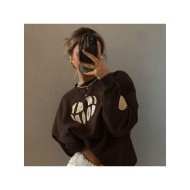 Vintage Heart Pattern Ladies Sweatshirts
